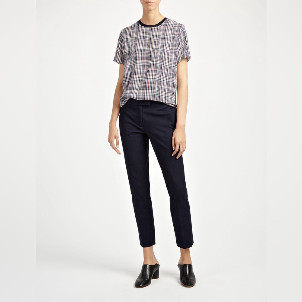 Joseph 'Finley' Gabardine Straight Leg Pants Italian Bi‑Stretch Twill Black US 8